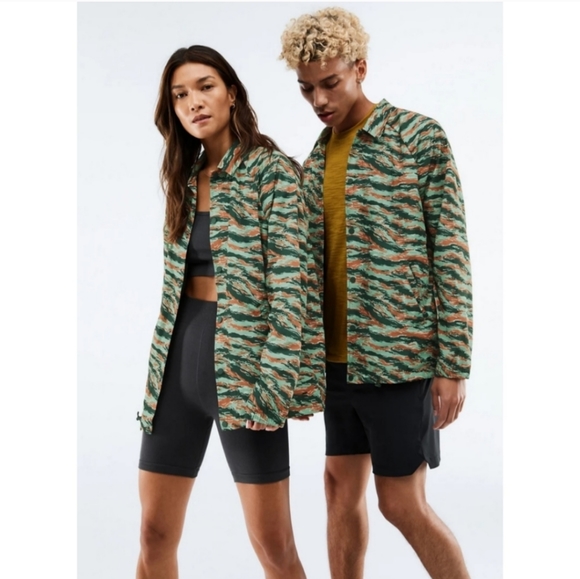 Fabletics Only Coaches Camo Tiger Striped Jacket Women's Size Extra Large XL - Picture 4 of 13